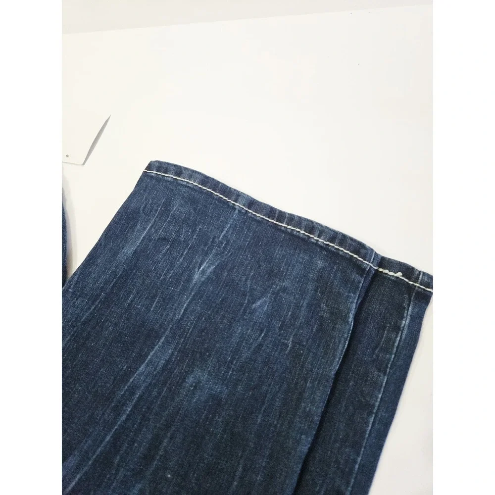 NEW ARIYA JEANS Women's Size 13/14 Slim Bootcut Flap Pockets Blue‎ Embroidered